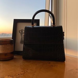 Mango - Faux Leather Mini Handbag (black)